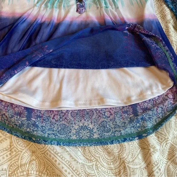 COCOMO Women’s Petite Blouse Size PS Multicolor  V-neck  3/4-length sleeves. - Picture 5 of 11